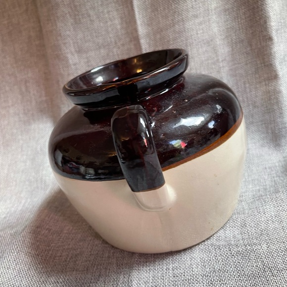 Vintage pottery bean pot crock natural tone ceramic farmhouse cottage co… - Picture 6 of 10